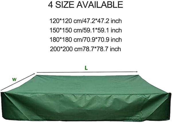 200*200*20cm Sandkassedeksel, Grønt Vanntett Støvtett UV-beskyttelse