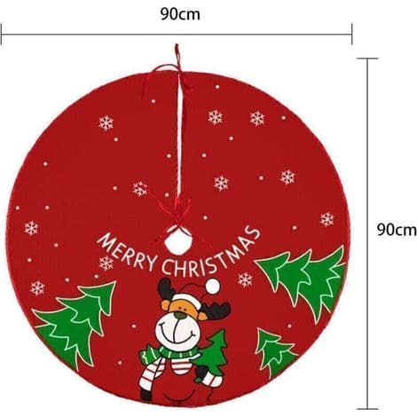 Juletræstæppe, 90 cm diameter, boligindretning, tilbehør til julefrokostdekoration (Stil 3)