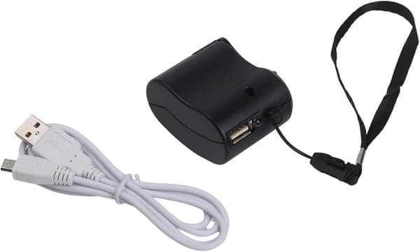 USB håndsvingoplader Generator Backup og data telefonopladning bærbar med strømkabel, egnet mobil (sort) sort Black