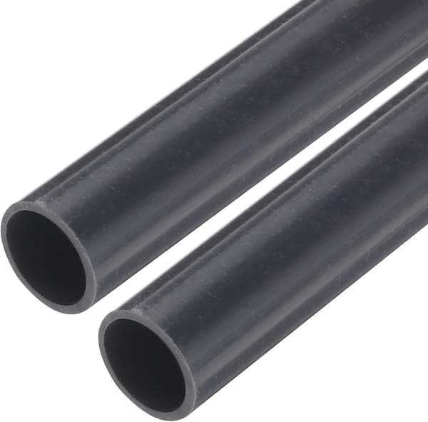 PVC stivt rør 10x12mm mørkegrå 9\" 2 stk. FIRKANTET Red 6"