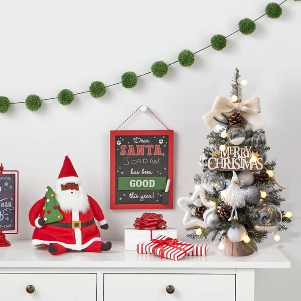 Artificial Christmas Tree with Snow and Lights - Small Desktop Tree for Home and Office Decoration - 45 cm Festive Craft Decor