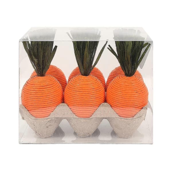 Carrot Decorations Easter 6-pack Table Decoration Artificial Carrots Rustic Style Spring Basket (FMY)