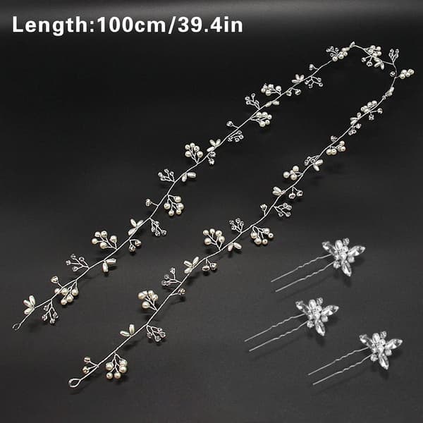 1PC Bryllupshårranke Hårbånd, Rhinestone Perle Hårranke Fletning