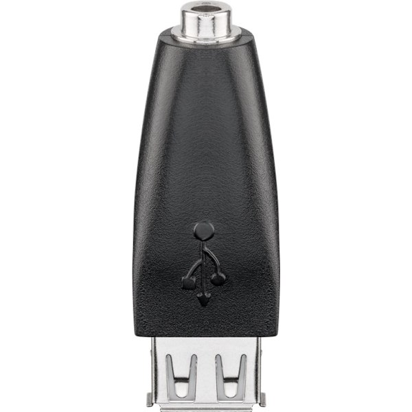 USB-A til jackadapter, sort Svart