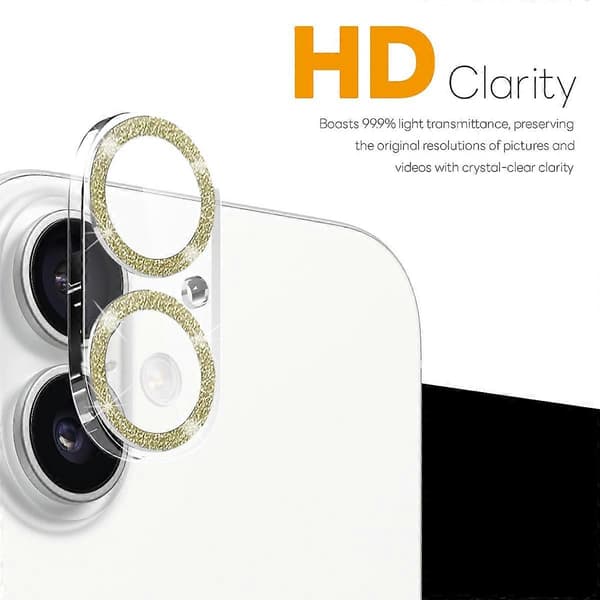 For iPhone 17 Camera Lens Protector Glitter Bling Circles Tempered Glass HD Clear 3D Full Co