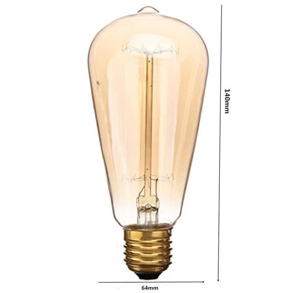 ®RisingFF Edision-lamppu x6 - Hehkulamppu - ST64 Retro - E27 - 220V - 40W