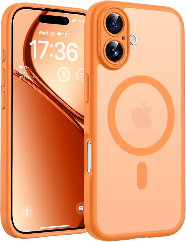 Magnetisk skal til iPhone 17 6,3-tommer, kompatibelt med MagSafe (Orange) iPhone 17 iPhone 17