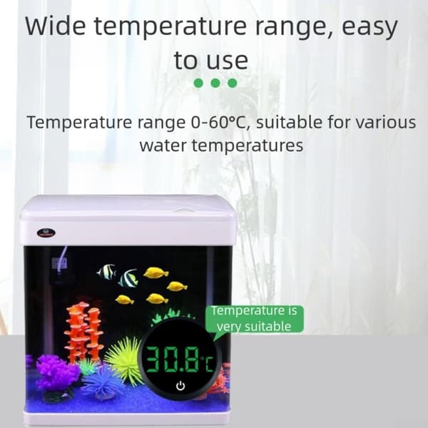 Akvarium Termometer Høy Presisjon Sensor Montering Nøyaktige Avlesninger for Ekstern Bruk i Celsius (hvit) hvit white