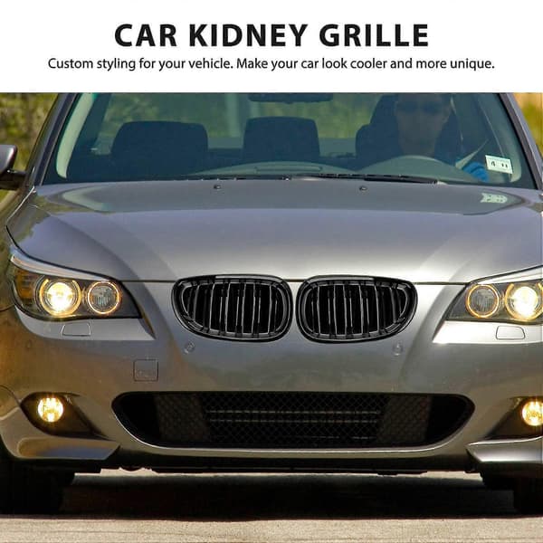 Glans Sort Bil Front Nyre Grill til 5-serie E60 E61 M5 520I 535I 550I 2003-2010 Sedan