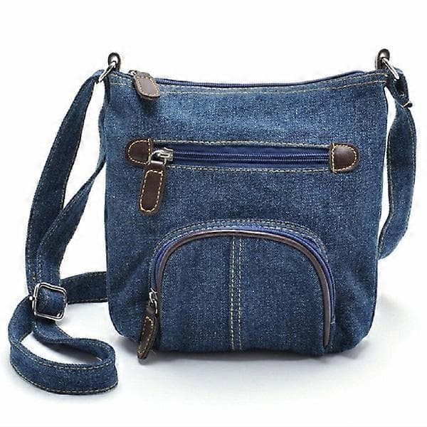 Denim skuldertaske, afslappet damehåndtaske