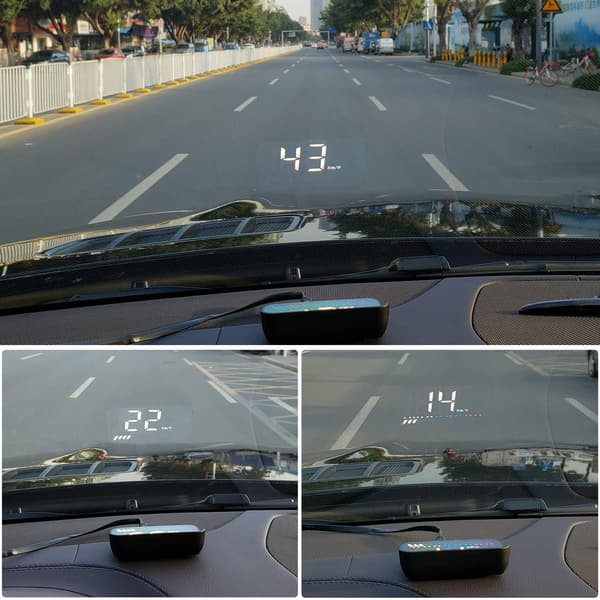 3.5-inch In-Vehicle Head-Up Display with OBD2 and GPS, Speedometer, Tachometer, etc.