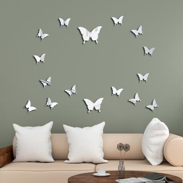32-piece set of three-dimensional acrylic butterfly mirrors