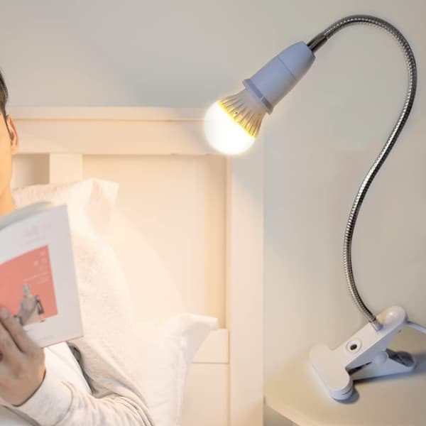 E27 Clamp Lamp 2 pcs 45W Desk Lamp with Switch Flexible E27 Clamp Lamp, Adjustable 360° Gooseneck