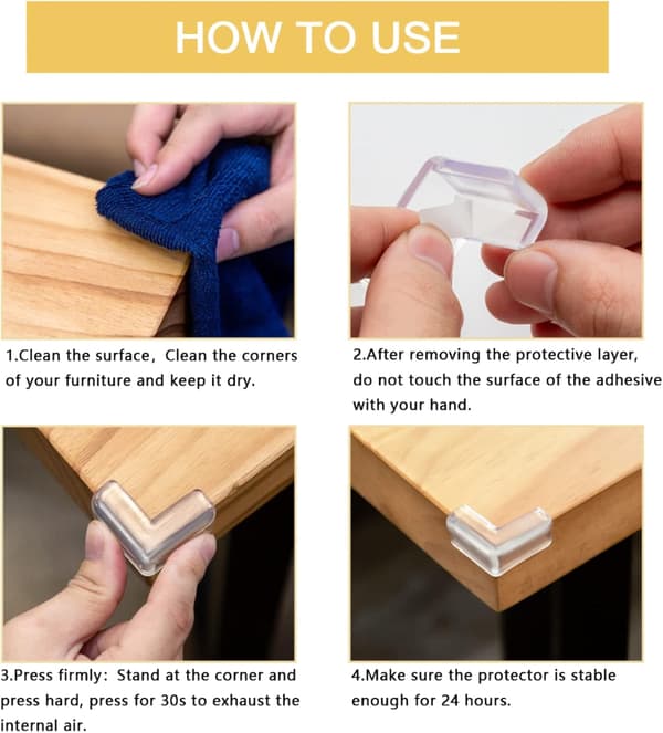 8 Pieces Transparent Corner Guards, Child Safety Protection