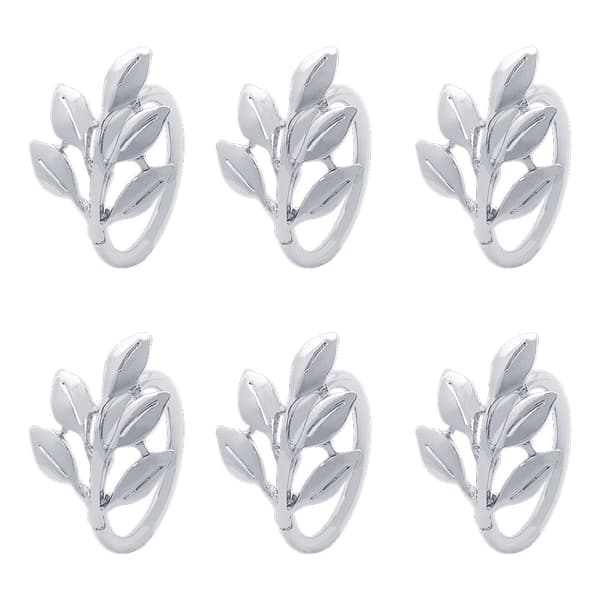 6 stk serviettringer sølv 6 stk silver 6pc