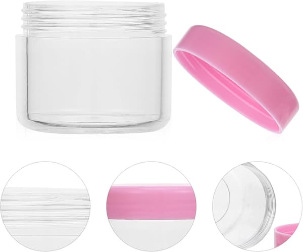 20 stk. 20g plastikcremebeholdere med låg og makeupmaskeskeer
