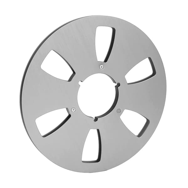 1/4 10,5 tommer tom opsamlingsrulle 6 huller aluminiumslegering universal åbningsmaskindel lydbånd opsamlingsrulle sølv