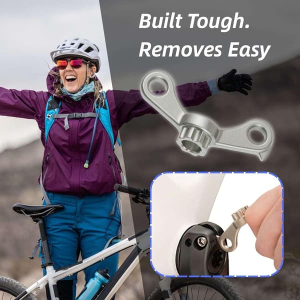 2-in-1 Bicycle Crank Removal Tool for Shimano HollowTech II, Chrome Crank Puller for Removal and Installation
