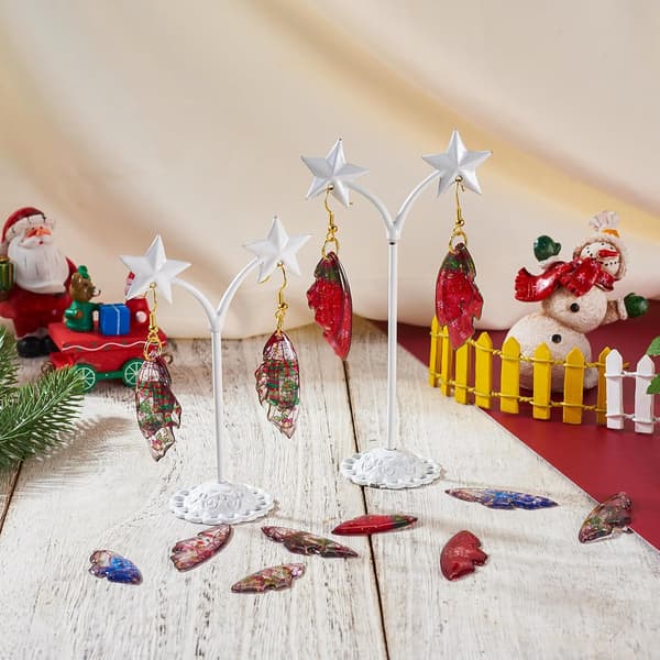 12 par julevingeøreringe charms sæt med sommerfuglevinge smykkefund til kvinder, der laver julepynt