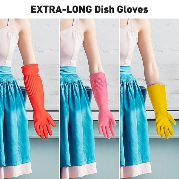 Rubber Dishwashing and Cleaning Gloves Size S (2 Pairs) - Wool Li
