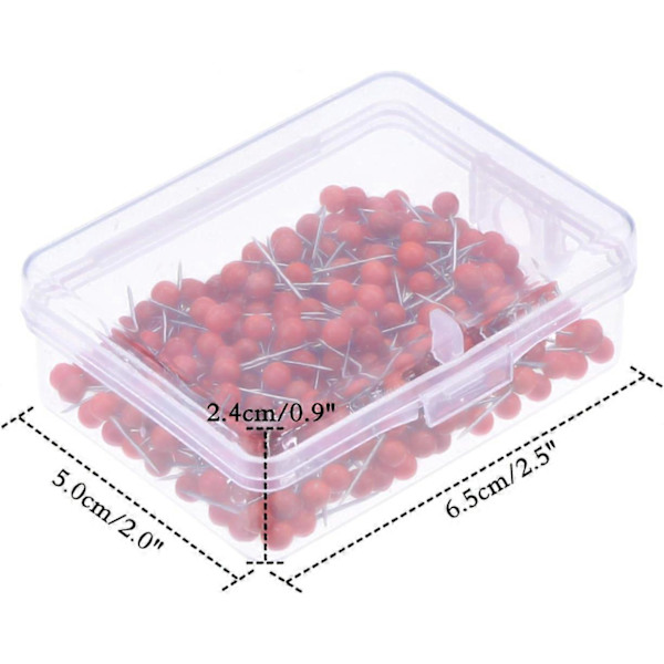 Kartnålar 3 mm Små, 300-pack (Röda)