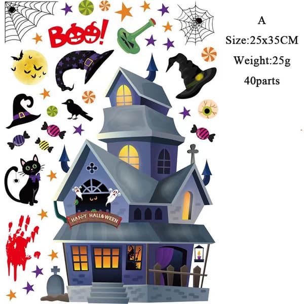 Halloween Window Decorations, 6 pcs 25*35CM