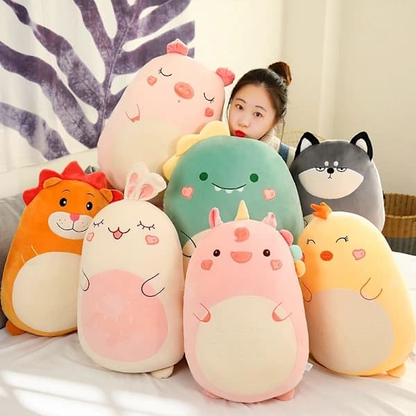 Squishmallow Pillow Doll Kawaii Animal Fat Dinosaur Pillow Plush Rabbit 60cm