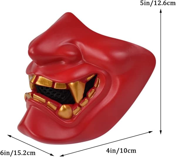 Airsoft Halvmasker, Ond Dämon Monster Kabuki Samurai Hannya