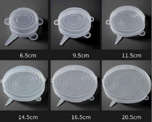 Flexible Silicone Lids - 6 Pieces - Reusable Vacuum Lids - Durable - Universal - Color Pink