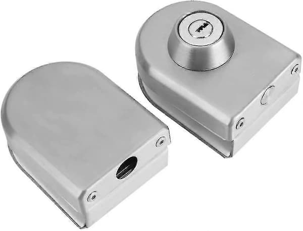 10~12 mm rustfrit stål dørlås tyverisikring sikkerhedslås rammeløs tryk skydedør lås med nøgle