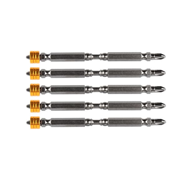 Extended Double-Ended Magnetic Screwdriver Bit 110mm Compatible with Tool Steel 5-Pack