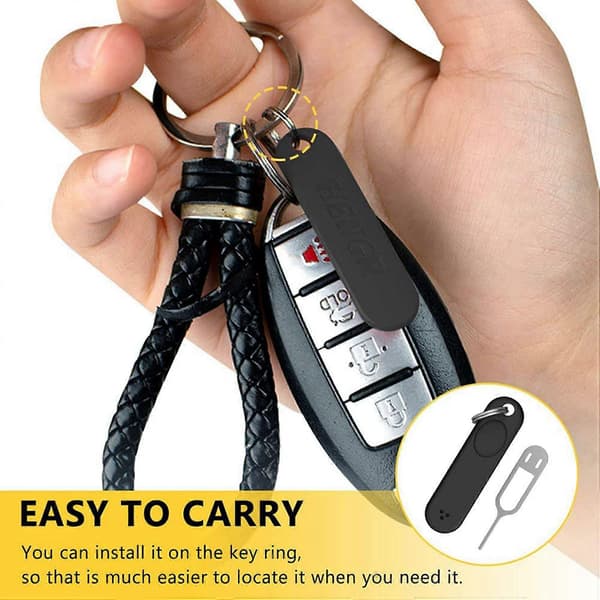 12 pcs SIM Card Removal Tool - SIM Card Tray Pin Ejector Tool Needle Opener Ejector, with Detachable Keychain, Black Black Svart