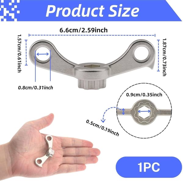 2-in-1 Bicycle Crank Removal Tool for Shimano HollowTech II, Chrome Crank Puller for Removal and Installation