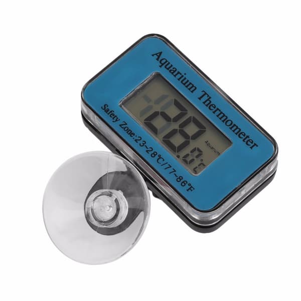 Digitalt akvarietermometer med akvarietermometer og vanntemperatursugekopp