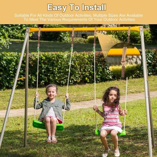 Tree Swing Mount - 2 Pieces - 60 cm - Hammock - Hanging Rope - Adjustable - Hanging Chair - Strap with Carabiner - Tree Swing - Suspension