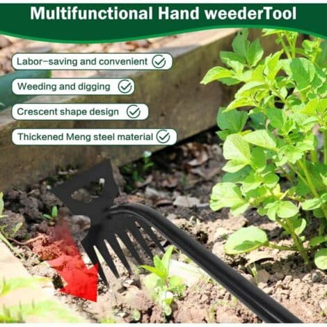 Weeding Tool, 6-Tooth Multifunctional Manual Weeding Tool, Portable Garden Weeding Tool, Farm and Garden Weeding Tool (FMY)