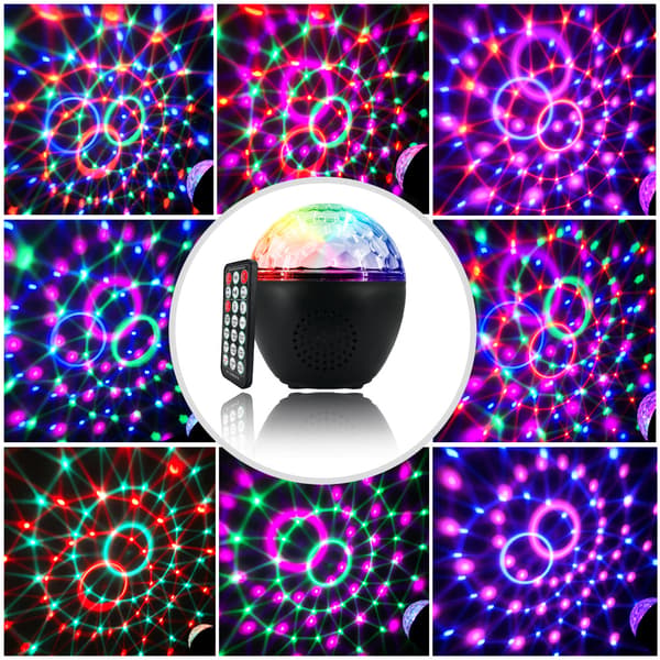 Diskokugle LED 16 farver Discolys Natklub Belysning Scene La