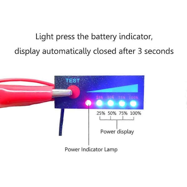LCD-skjerm Batteriovervåker Kapasitetsmåler Nivåindikator 1S 2S 3S 4S 12V
