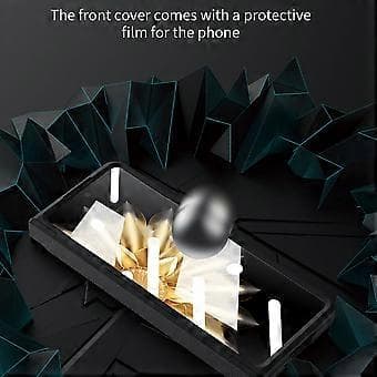For Honor Magic V2 5G Stand Phone Case Hard PC Protective Case with Tempered Glass Screen Protector Style F Style F