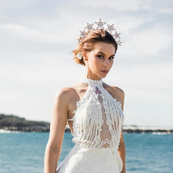 2 stk Krystall Rhinestone Stjerne Tiara Pannebånd for Kvinner Brude Bursdagsfest Hårtilbehør Sølv og Rosegull Hodeplagg Sett