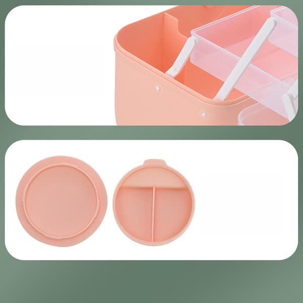 Portable Organizer Box 3 Layers Lockable Storage Container Versatile for Home School Office