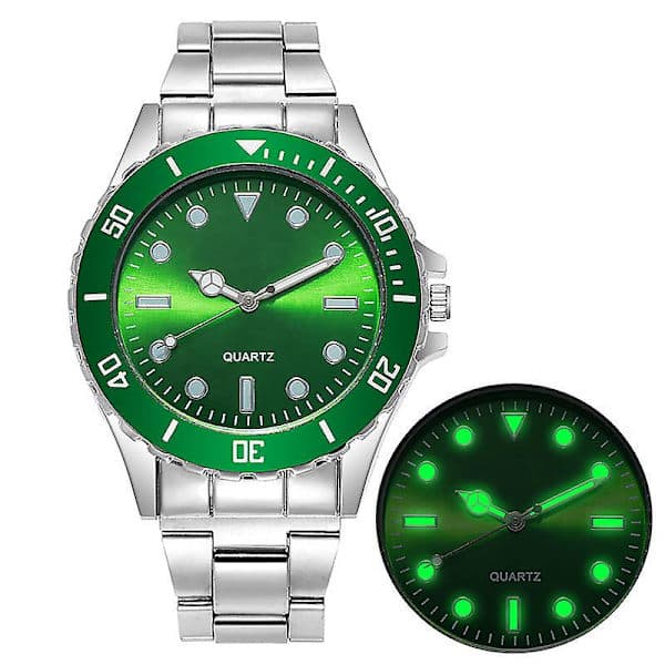 Affärslysande kvartsklocka Herrklocka Ny klocka Grön Submariner Klocka Grön Grön Green