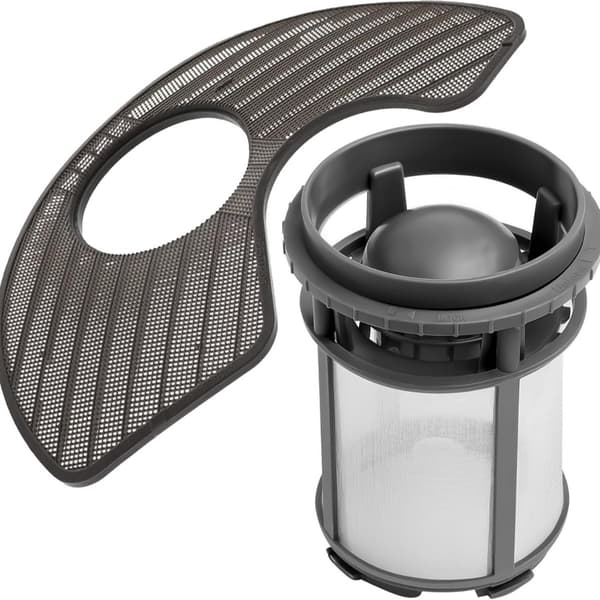 Filter Cup and Mesh Filter Set Compatible with Whirlpool Compatible with Kenmore Dishwasher, Removable Design, Black, Replacement for W10872845 WPW1046390