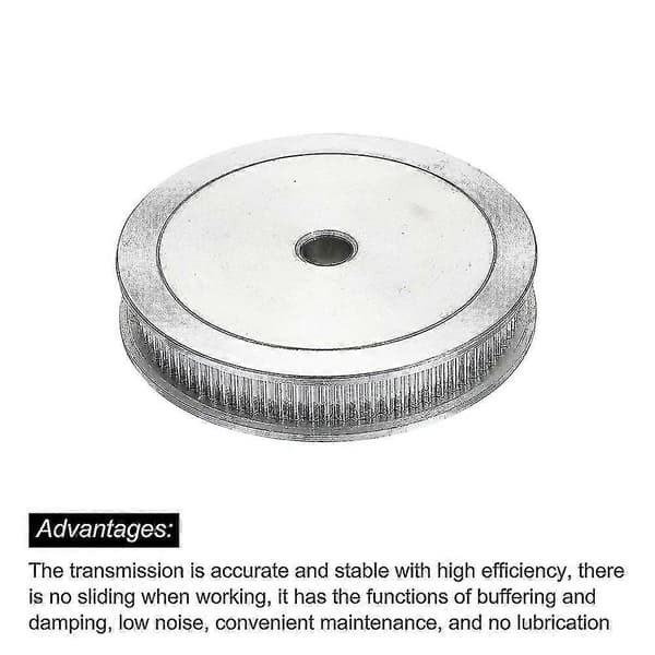 80 Teeth 8mm Bore Aluminum Pulley Synchronous Wheel Silver with Screw for 3D Printer Belt
