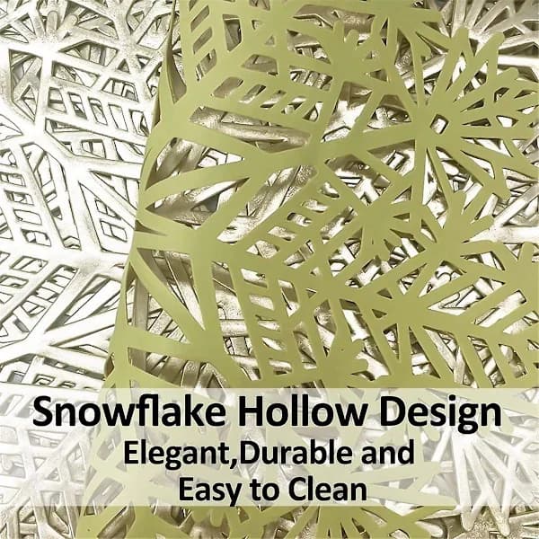 (Pow yeah!) Snowflake Coaster Decorations Red Snowflake Placemats Kitchen Table Mats For Christmas Holiday We
