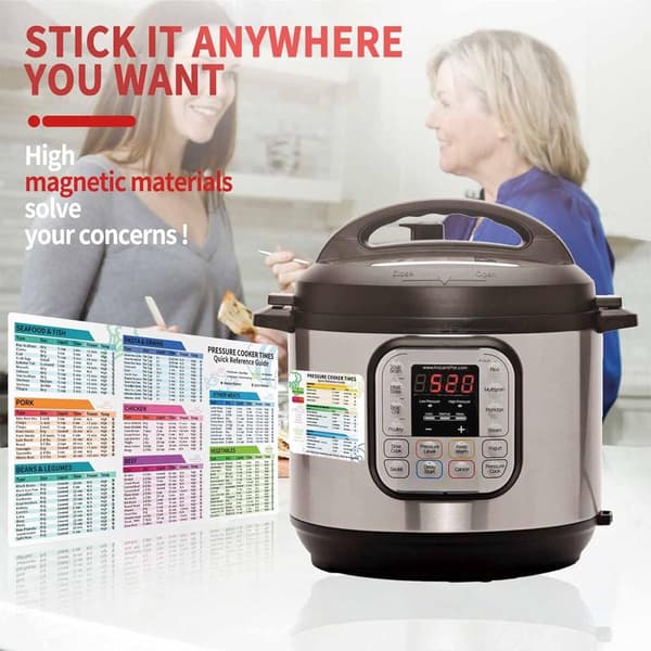 Instant Pot snydekortmagneter, 2 dele, trykkoger tilberedningstidsskema
