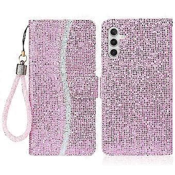 Samsung Galaxy A16 5G/4G Pungcover med Kortlommer & Glitterdesign[JUN]