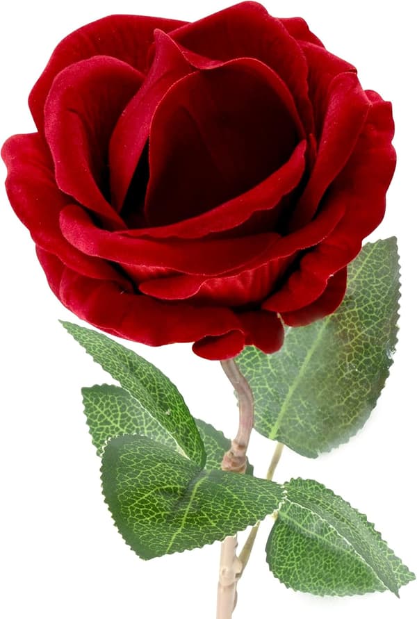 1 pc Rose Ring Box - Flower Heart Engagement Ring Box for Proposal, Ceremony, Wedding or Special Occasions (Red)
