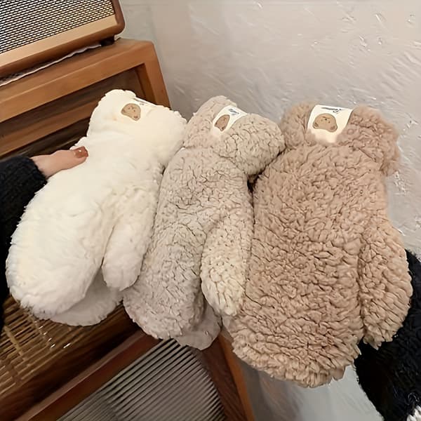 2 stk Varme Vinterhansker - Mykt og ikke-elastisk design, gir varme og isolasjon, egnet for pendling og daglig bruk. Light Brown