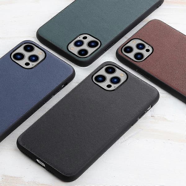 iPhone 14 Plus -nahkakotelo lampaannahkarakenteella